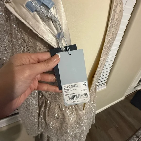 Antonio Melani x Born on Fifth “Clara” Metallic Lace Tiered Ruffle Maxi Dress - Picture 13 of 13